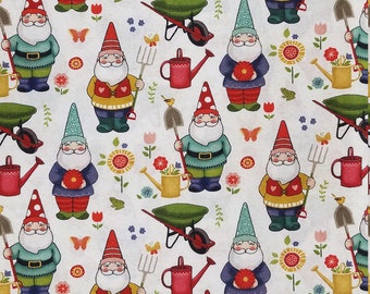 Gnomes and Toadstools Pink 100/% cotton FQ Fat Quarter 1//2 Half Full Metre