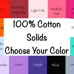 100% Cotton Solid Color fabric, Woven, by-the-yard and Fat Quarter Increments , Basic, Solid