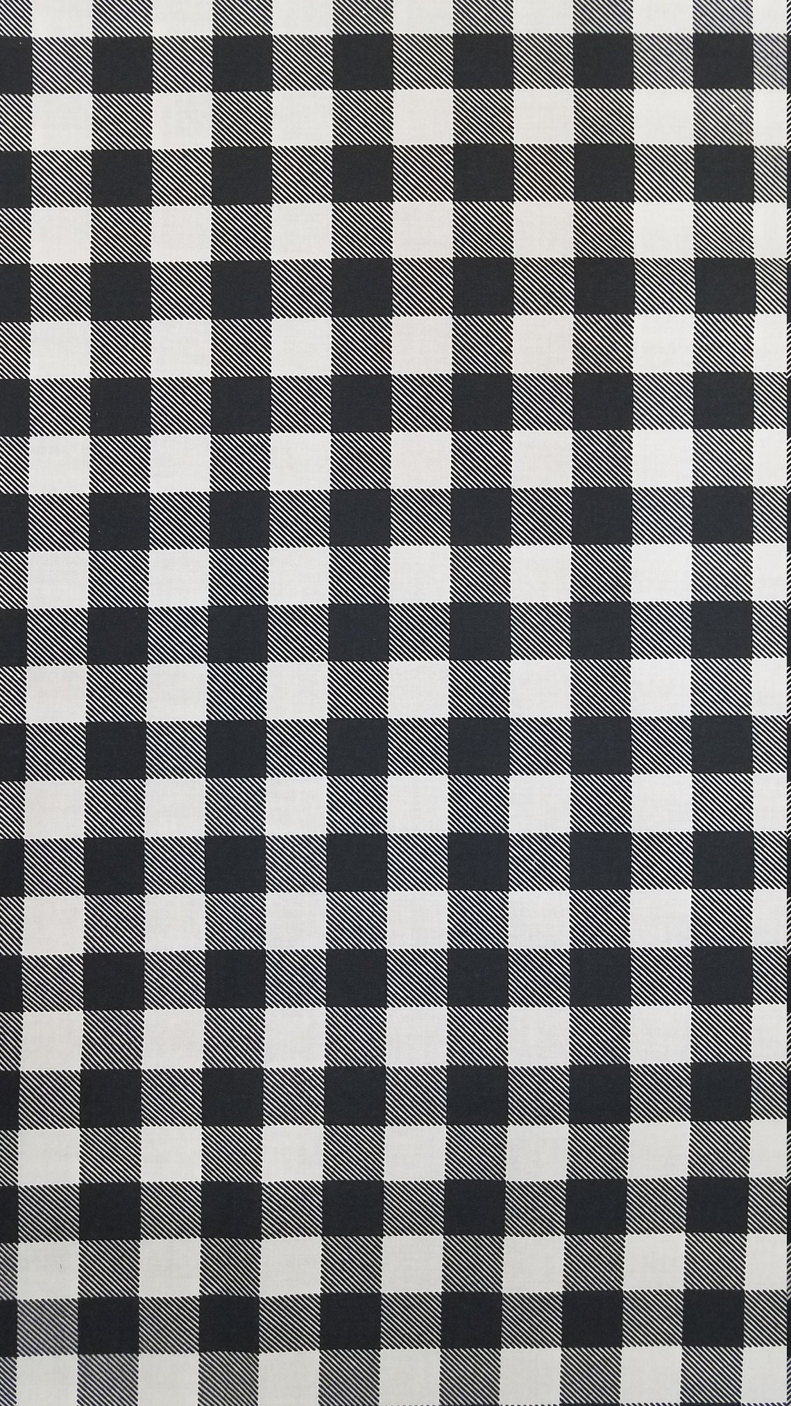 Black and White Buffalo Check Fabric 100 Cotton Etsy