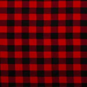 RED Buffalo Check FLANNEL Fabric, 100% Cotton, by-the-yard and Fat Quarter Increments Available, Plaid Check Basics Holiday Christmas
