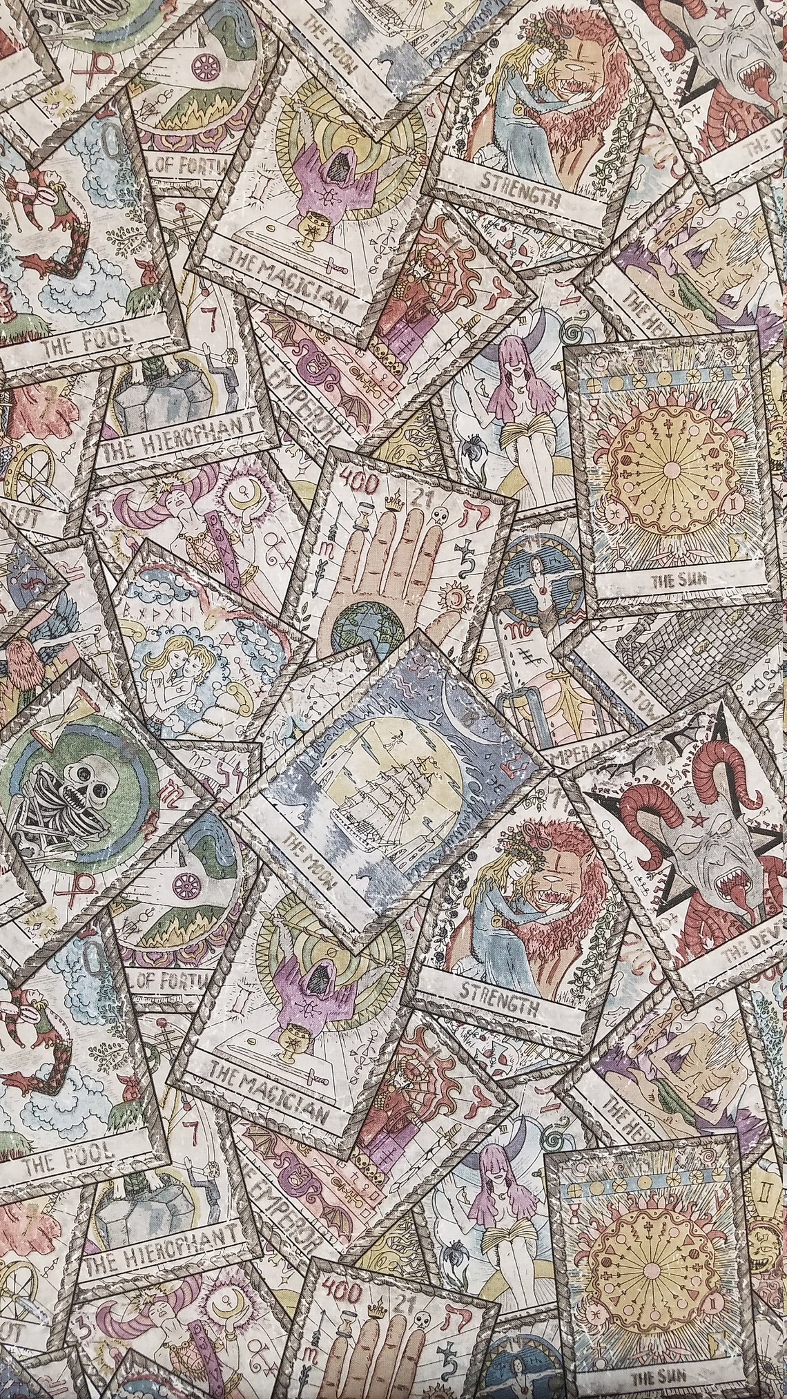 Tarot Card Fabric 100 Cotton Bytheyard and Fat Quarter Etsy