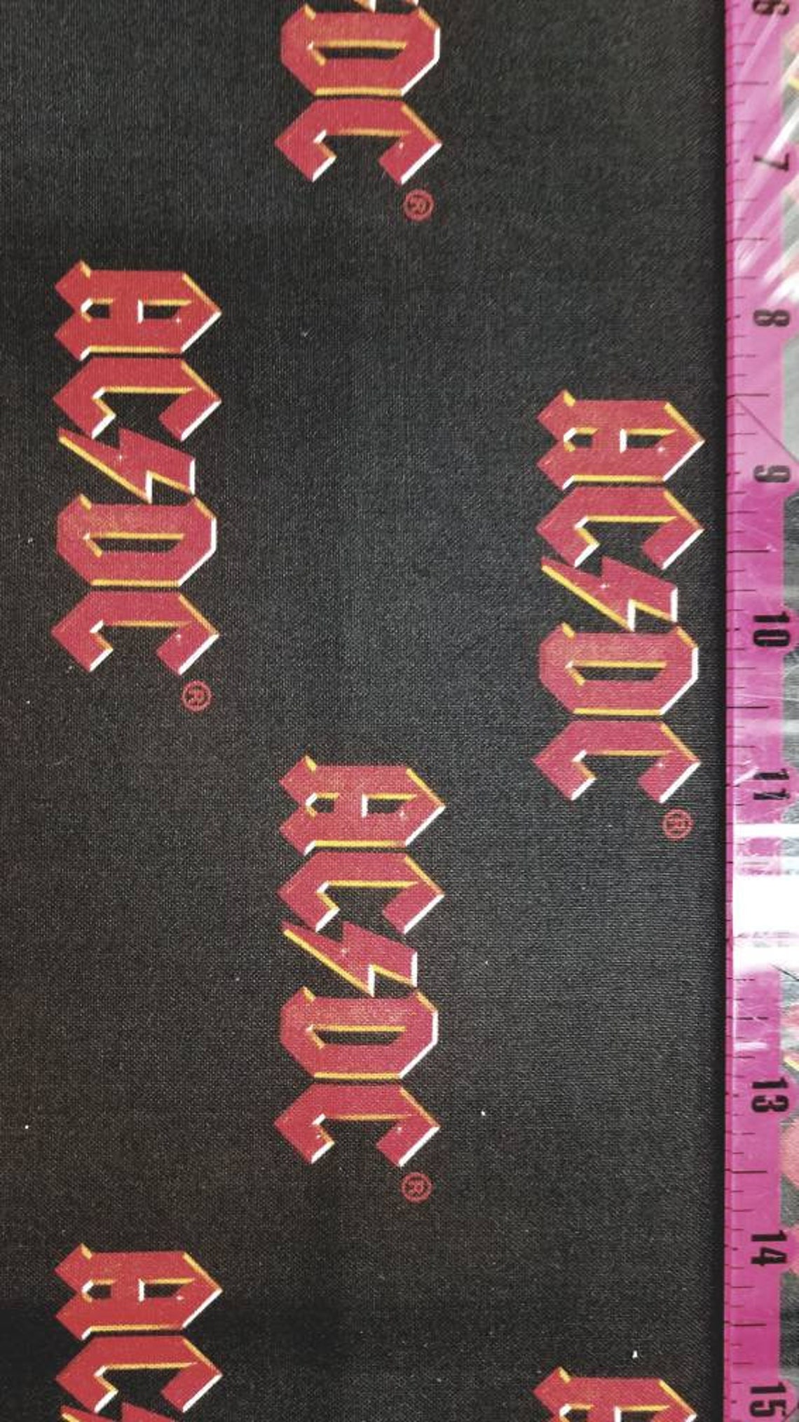 AC/DC - Traditional Logo Fabric, Fabric By-the-yard, 100% Cotton ...