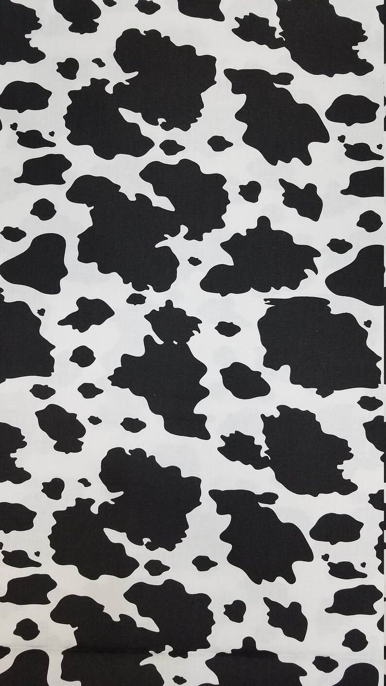 Black and White Cow Print Fabric 100 Cotton Quilter's Etsy