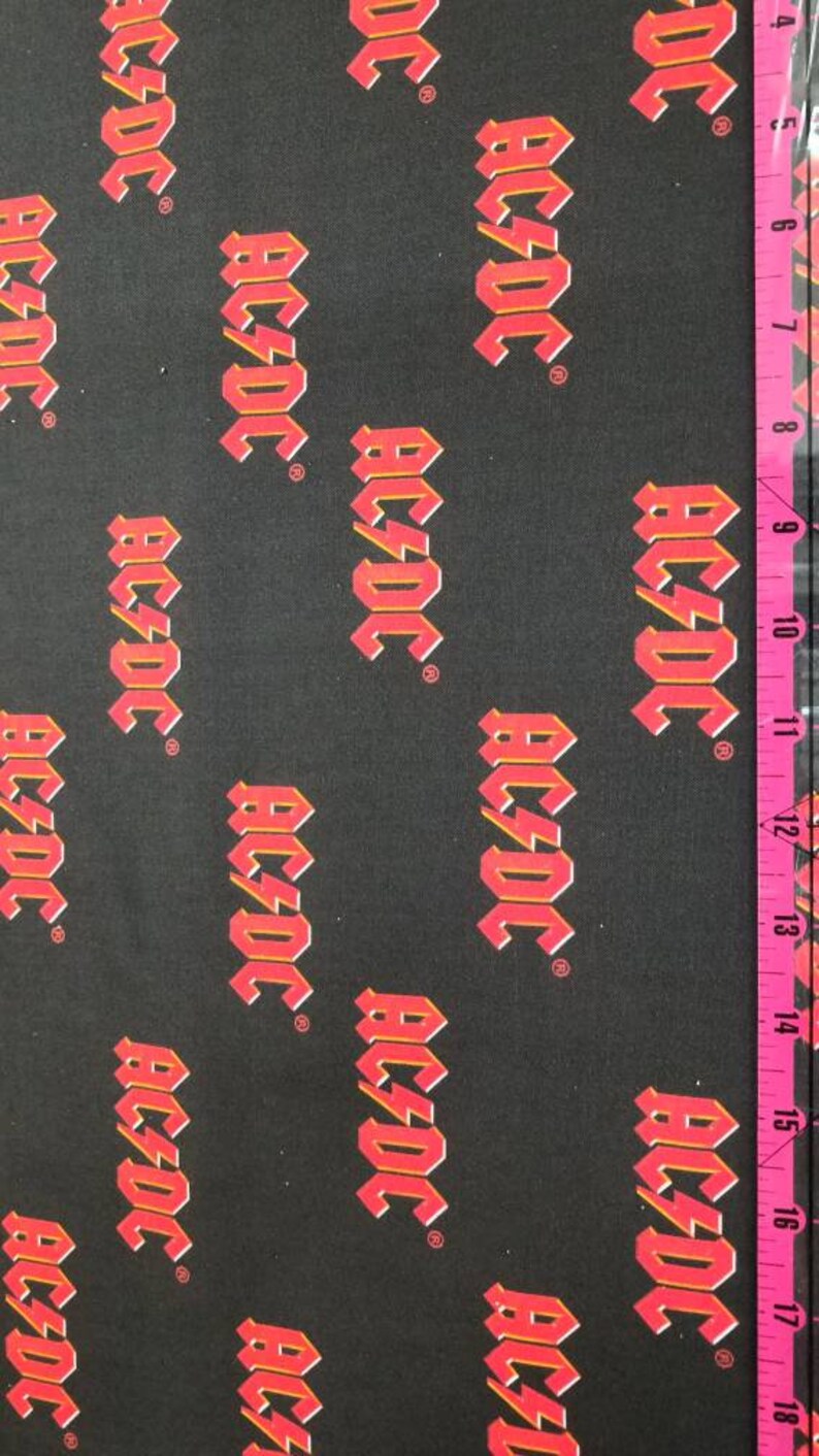 AC/DC - Traditional Logo Fabric, Fabric By-the-yard, 100% Cotton ...