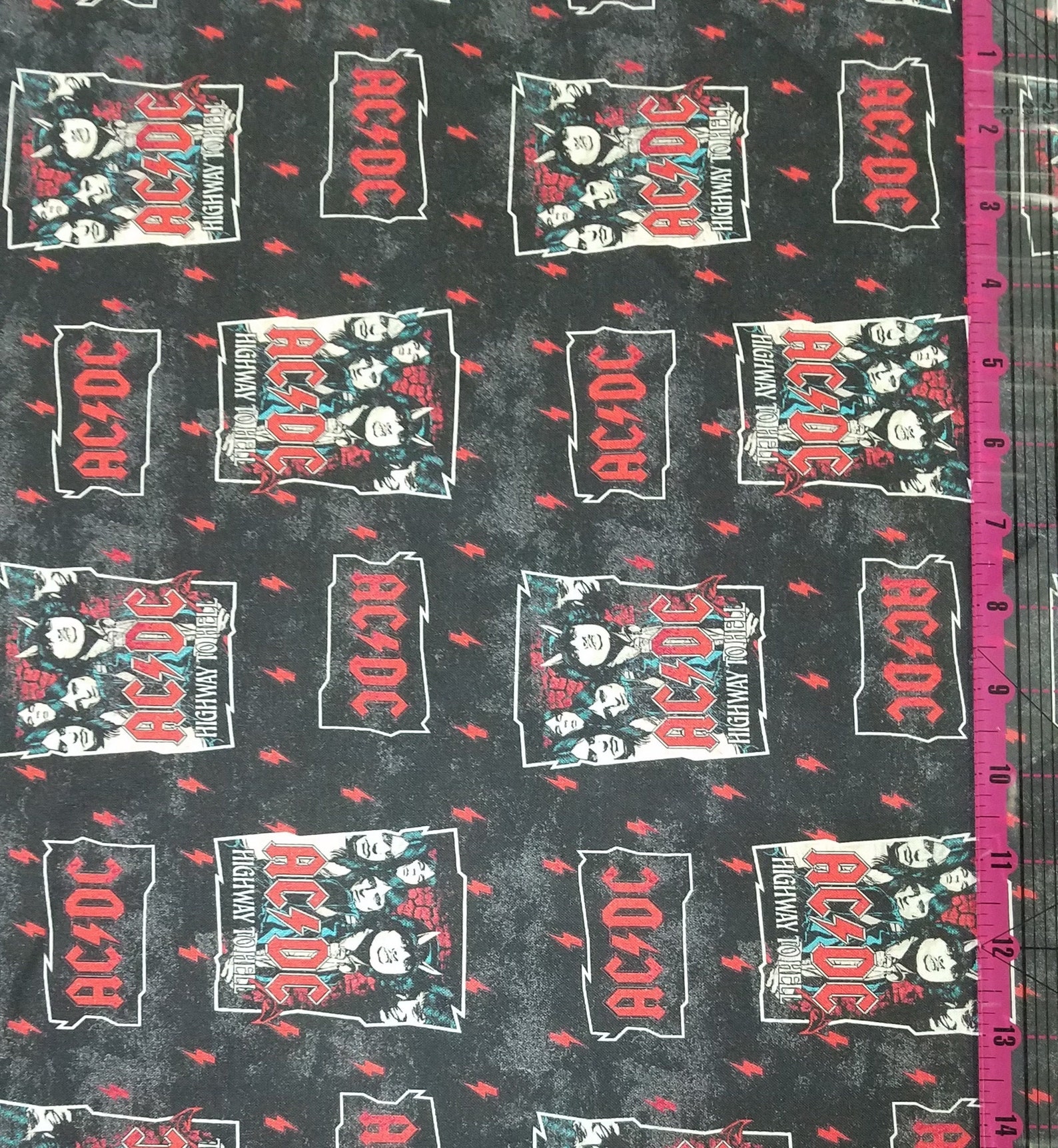 AC/DC Highway to Hell fabric material Fabric bytheyard Etsy España
