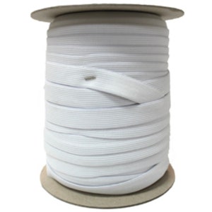 Pellon 1/4&quot; Knit Elastic, White, Does Not Narrow When Stretched, 50/50 Polyester/Rubber, 3/5/10 yard options
