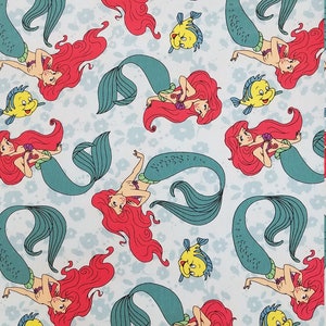 Disney - Ariel, KNIT Fabric, 96/4% Cotton/Spandex, Available by-the-yard, Princess, Character