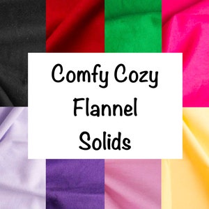 Solid Color FLANNEL Fabric, by-the-yard and Fat Quarter Increments Available, 100% Cotton, Solids, Multiple Colors Available