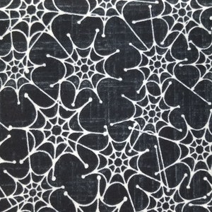 Glow in the Dark Spider Webs, Fabric, 100% Cotton, FLANNEL, by-the-yard and Fat Quarter Increments Available, Halloween, Spooky