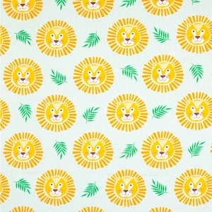 Lion Faces FLANNEL Fabric, 100% Cotton, by-the-yard, Animal, Zoo, Lion, Jungle Flower