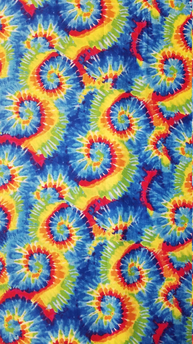 Bright Tie Dye Allover Fabric 100% Cotton Novelty Fabric | Etsy