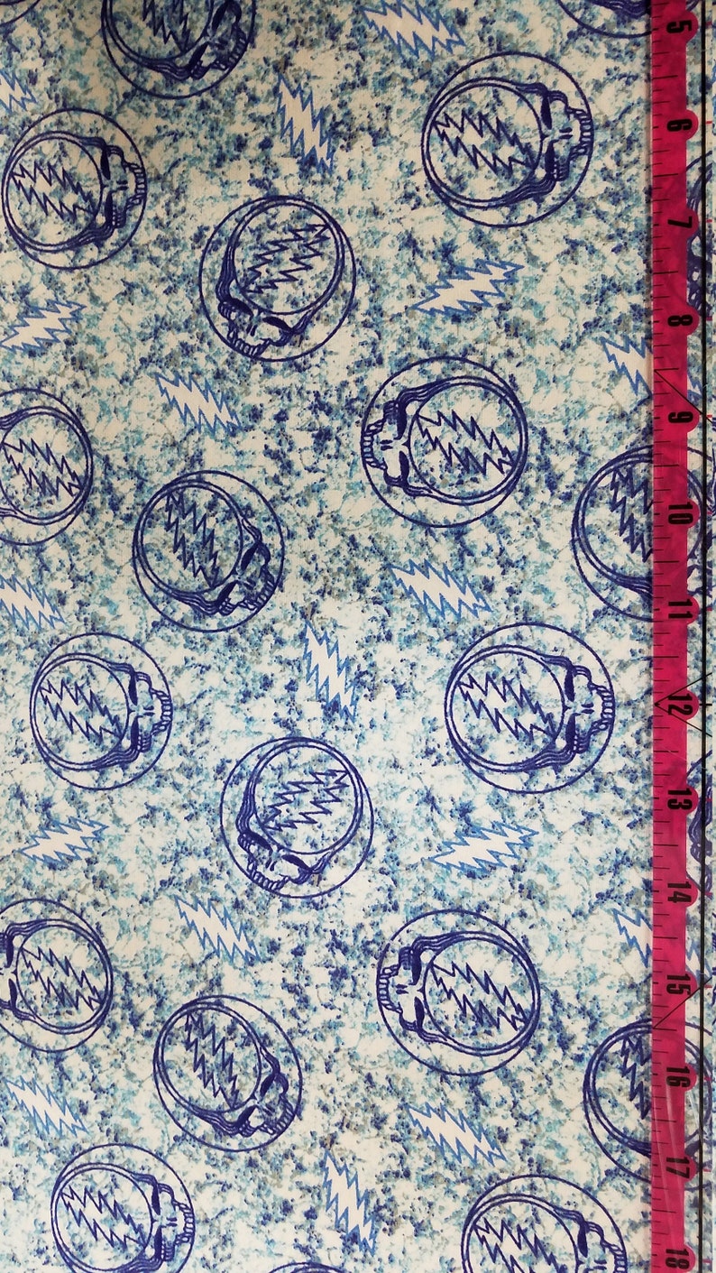 Grateful Dead Tie Dye Flannel Fabric Bytheyard and Fat Etsy