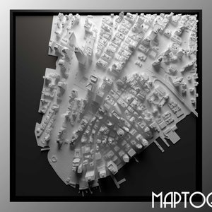 3d Manhattan, World Map, 3D NYC, 3d print stl file, New York City Skyline, NYC map, Digital file, housewarming gift, custom city map, art image 3