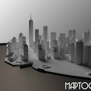 3d Manhattan, World Map, 3D NYC, 3d print stl file, New York City Skyline, NYC map, Digital file, housewarming gift, custom city map, art image 4