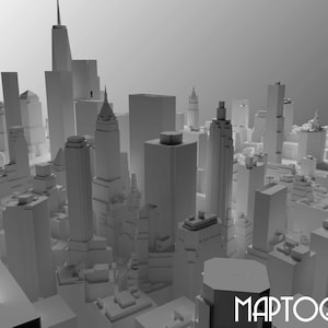 3d Manhattan, World Map, 3D NYC, 3d print stl file, New York City Skyline, NYC map, Digital file, housewarming gift, custom city map, art image 5