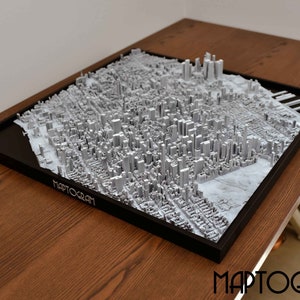 3D Manhattan, World Map, 3D NYC, 3d print stl file, New York City Skyline, NYC map, Digital file, housewarming gift, custom city map, art image 3