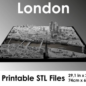 Londra 3D, mappa del mondo, file stl di stampa 3D, skyline di Londra, mappa di Londra, file digitale, regalo di inaugurazione della casa, mappa della città