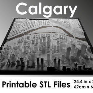 3D Calgary, Calgary Skyline, Calgary Karte, Calgary Map, 3d Kanada, Digitaldatei ,World Map, 3d Druck Stl Datei, Stadtplan