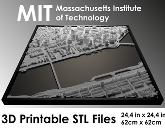 3D MIT, Massachusetts Institute of Technology, MIT Map, 3D mit, 3d print Stl file, mit college, mit map, Digital file, 3D USA, University
