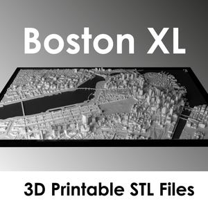 File STL modello 3D di Boston XL – Mappa dettagliata della città di Boston per la stampa 3D (centro, Back Bay, campus del MIT)