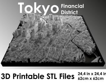 Tokyo Financial District 3D Model STL File – 3D Printable Cityscape for Architecture & Urban Design
