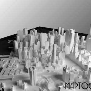 3d Manhattan, World Map, 3D NYC, 3d print stl file, New York City Skyline, NYC map, Digital file, housewarming gift, custom city map, art image 2