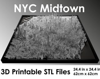 3D Manhattan, World Map, 3D NYC, 3d print stl file, New York City Skyline, NYC map, Digital file, housewarming gift, custom city map, art