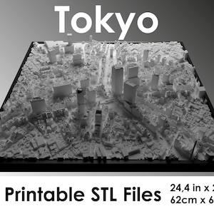 3D Tokyo Shibuya, Carte du monde, 3D Tokyo Shibuya, fichier stl d'impression 3D, horizon de Tokyo Shibuya, carte de Tokyo Shibuya, fichier numérique, plan de la ville