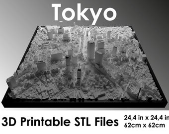 3D Tokyo Shibuya, World Map, 3d print stl file, Tokyo Shibuya Skyline, Tokyo Shibuya map, Digital file, housewarming gift, custom city map
