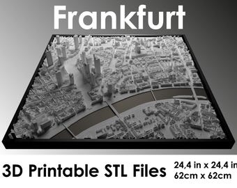 Frankfurt 3D City Map STL File – High-Resolution 3D Printable City Model – Perfect for 3D Printing Enthusiasts