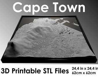 3d cape town, world map, 3d cape town, 3d printing stl file, cape town skyline, cape town map, digital file, south africa 3d, city map