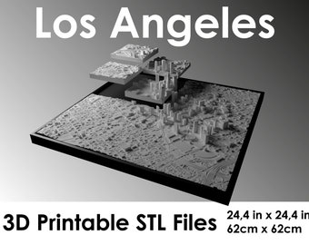 3D Los Angeles, World Map, 3D California, 3d print stl file, Los Angeles Skyline, Los Angeles map, Digital file, housewarming, custom map