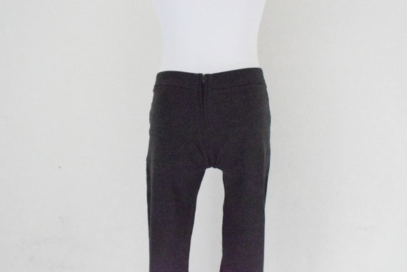 Vintage 80s Charcoal Low Waist Stretch Trousers |… - image 8