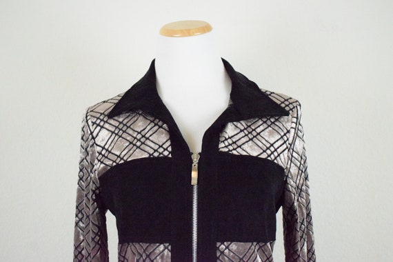 Vintage 80s Polyester-Spandex Lightweight  Zipper… - image 5