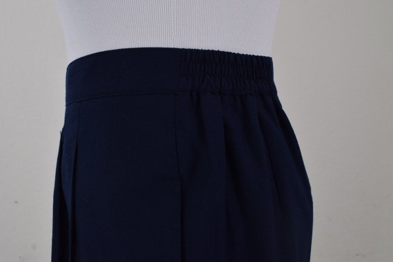 Vintage 80s Navy Polyester-Rayon Pleated Trousers… - image 5
