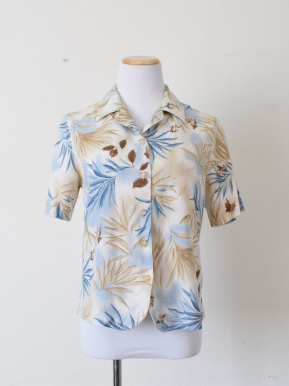 Vintage Floral 90s Button Down Floral Rayon/Linen… - image 2