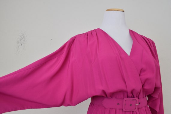 Vintage 80s Hot Pink Dress by PHOEBE - image 4