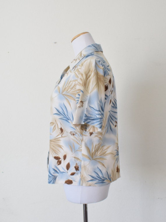 Vintage Floral 90s Button Down Floral Rayon/Linen… - image 3