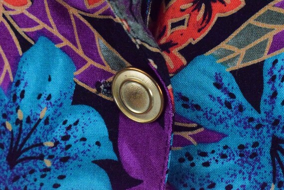 Vintage Floral Rayon Skirt and Jacket Set | Color… - image 7
