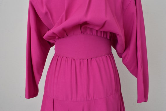 Vintage 80s Hot Pink Dress by PHOEBE - image 7