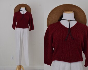 Vintage 90s Cranberry Sweater /Top