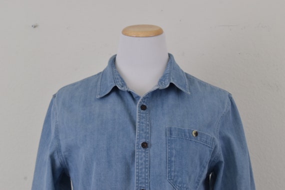 Vintage 90s Menswear Denim Shirt Shacket by Moder… - image 10