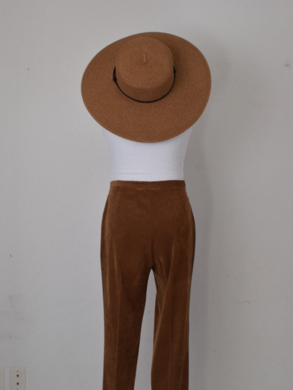 Vintage 90s Camel Brown Velvety Trousers | 29 wai… - image 5