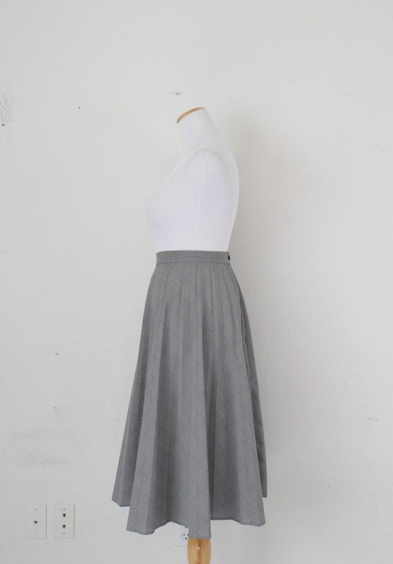 Vintage Glen Check Pleated Skirt | 26 waist - image 3