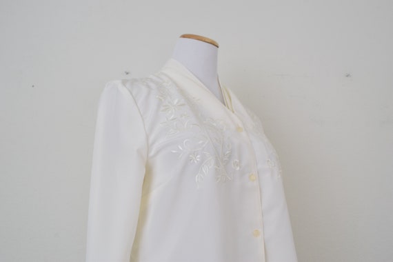 Vintage 90s Embroidered Button Blouse - image 5