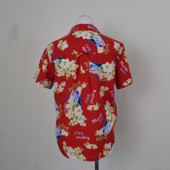 Vintage Floral 90s Button Down Floral Rayon Blous… - image 3