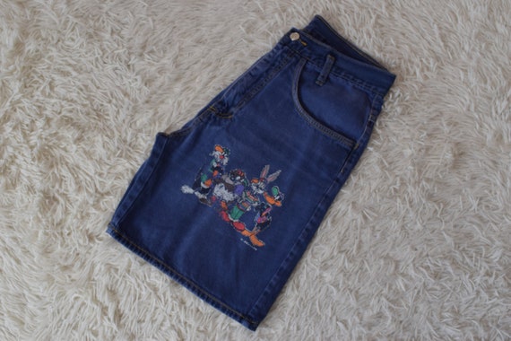 Vintage 90s High Waist Blue Denim Shorts by Jerry… - image 9