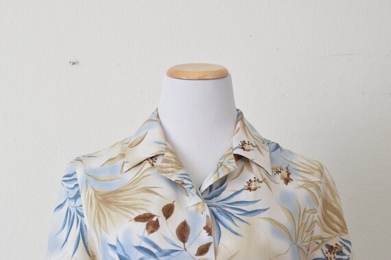 Vintage Floral 90s Button Down Floral Rayon/Linen… - image 7