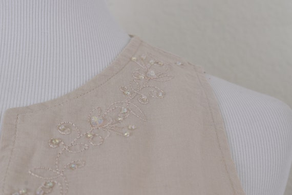 Vintage Linen/Cotton Embroidered Tunic Blouse - image 5