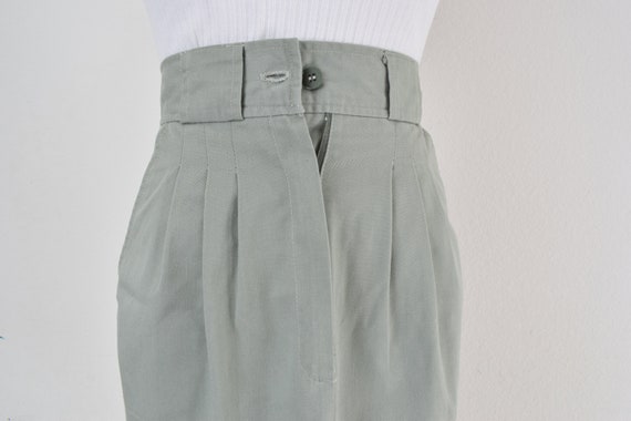 Vintage 90s Sage Poly/Cotton High Waisted Skirt s… - image 10